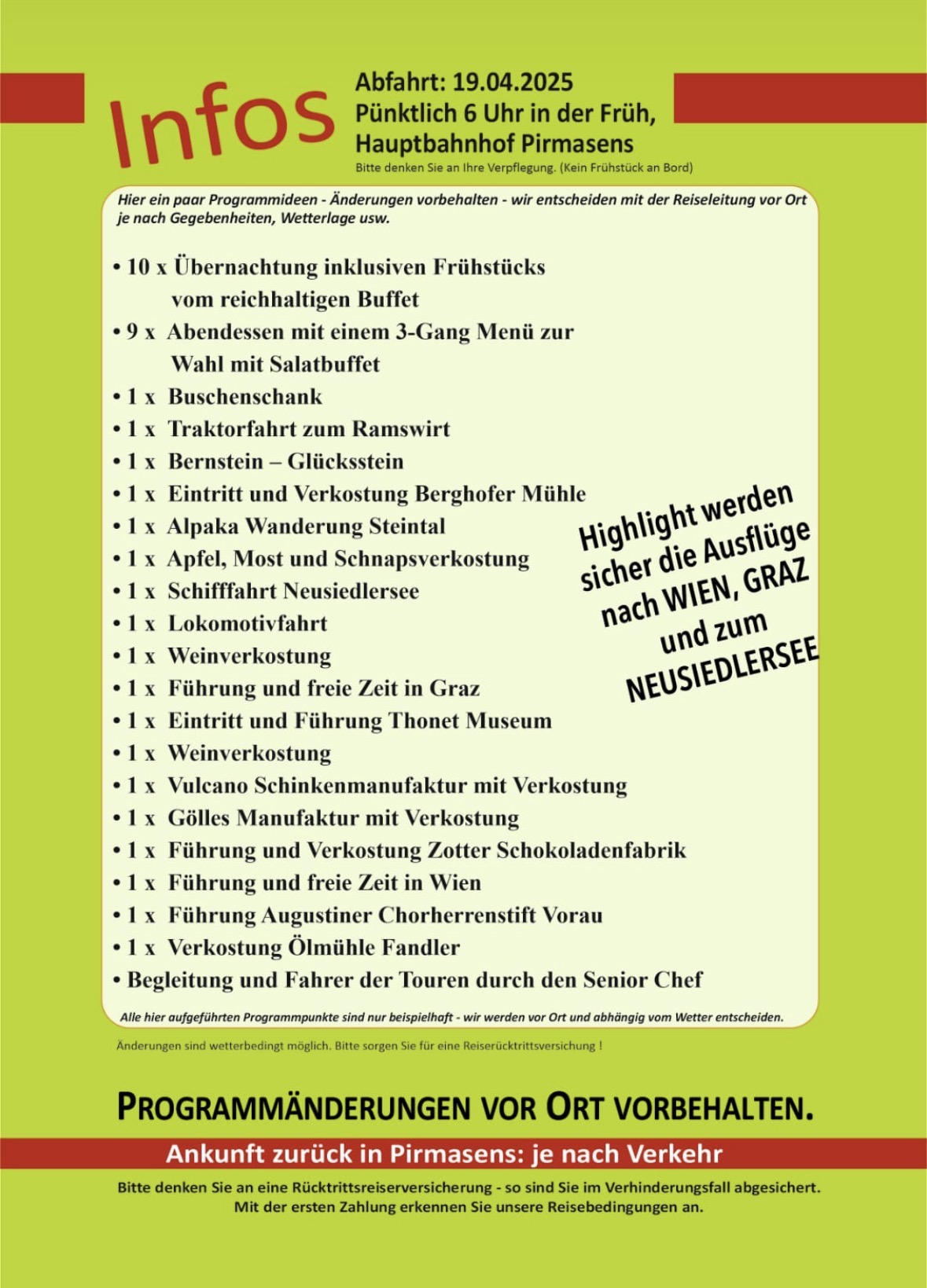 Reiseinfoblatt